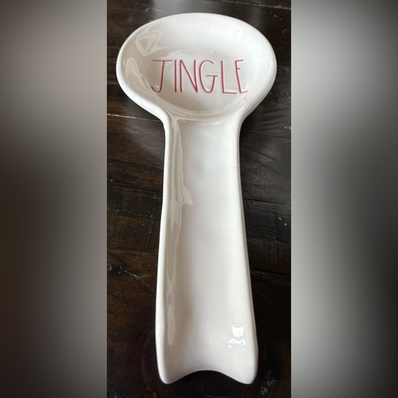 Rae Dunn White and Red Spoon Rest - JINGLE - Picture 1 of 2
